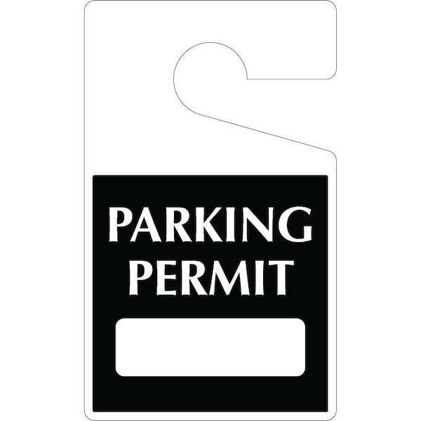 Lustre-Cal Laminated Hanging Parking Permit Black 5in x 3in 30mil Plastic 1 Blank No Pad, 50PK 253343301K0000 - main